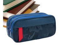 Large Capacity Pencil Case - Double Compartment Pencil Case, Stationery Bag | Students Ruler Scissors Rubber School Office Travel Lesson Drawing Art Work Study Organization, blue, 21,5x9,5x8cm