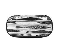 Large capacity pencil case, Ethnic Turtle Striped Print Organizer with Zippered, Compartments Elastic Pen Holders for School, Office, Lightweight pen bag for Travel, MULTI-USE Oxford Fabric pencil bag