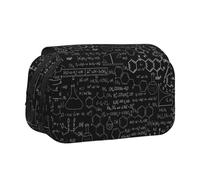 Large Capacity Pencil Case For Girls & Boys, Double Layer Pencil Case With Flip Top, Abstract Science Chemistry Pen Bag Organizer, Portable Office Stationery Makeup Bag Pencil Pouch For School College