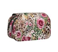 Large Capacity Pencil Case For Girls & Boys, Double Layer Pencil Case With Flip Top, Animal Tiger Leopard Rose Flower Pen Bag Organizer, Portable Office Stationery Bag Pencil Pouch For School College