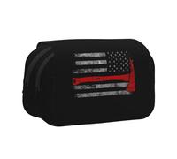 Large Capacity Pencil Case For Girls & Boys, Double Layer Pencil Case With Flip Top, Axe Red Line Flag Pen Bag Organizer, Portable Office Stationery Makeup Bag Pencil Pouch For School, College, Exams