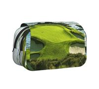 Large Capacity Pencil Case For Girls & Boys, Double Layer Pencil Case With Flip Top, Beach Golf Course Pen Bag Organizer, Portable Office Stationery Makeup Bag Pencil Pouch For School, College, Exams