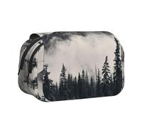Large Capacity Pencil Case For Girls & Boys, Double Layer Pencil Case With Flip Top, Canadian Mountain Cliff Pen Bag Organizer, Portable Office Stationery Makeup Bag Pencil Pouch For School College