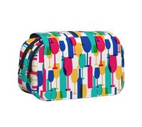 Large Capacity Pencil Case For Girls & Boys, Double Layer Pencil Case With Flip Top, Cocktail Glasses Wine Bottles Pen Bag Organizer, Portable Office Stationery Bag Pencil Pouch For School College