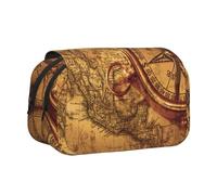 Large Capacity Pencil Case For Girls & Boys, Double Layer Pencil Case With Flip Top, Compass Navigation Pen Bag Organizer, Portable Office Stationery Makeup Bag Pencil Pouch For School, College, Exams