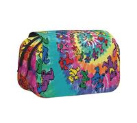 Large Capacity Pencil Case For Girls & Boys, Double Layer Pencil Case With Flip Top, Dancing Thanksgiving Bear Pen Bag Organizer, Portable Office Stationery Makeup Bag Pencil Pouch For School College