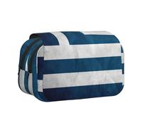 Large Capacity Pencil Case For Girls & Boys, Double Layer Pencil Case With Flip Top, Greek Flag Pen Bag Organizer, Portable Office Stationery Makeup Bag Pencil Pouch For School, College, Exams