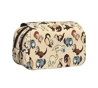 Large Capacity Pencil Case For Girls & Boys, Double Layer Pencil Case With Flip Top, Hairy Ferret Pen Bag Organizer, Portable Office Stationery Makeup Bag Pencil Pouch For School, College, Exams