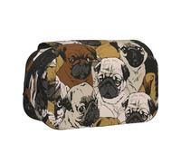 Large Capacity Pencil Case For Girls & Boys, Double Layer Pencil Case With Flip Top, Imagen De Pug Pen Bag Organizer, Portable Office Stationery Makeup Bag Pencil Pouch For School, College, Exams