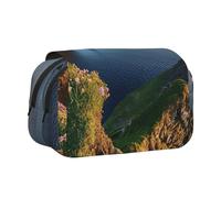 Large Capacity Pencil Case For Girls & Boys, Double Layer Pencil Case With Flip Top, Ireland Outdoors County Clare Cliffs Pen Bag Organizer, Portable Office Stationery Bag Pencil Pouch For School