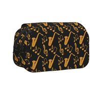 Large Capacity Pencil Case For Girls & Boys, Double Layer Pencil Case With Flip Top, Musical Notes Treble Pen Bag Organizer, Portable Office Stationery Makeup Bag Pencil Pouch For School College Exams