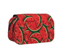 Large Capacity Pencil Case For Girls & Boys, Double Layer Pencil Case With Flip Top, Red Watermelon Pen Bag Organizer, Portable Office Stationery Makeup Bag Pencil Pouch For School, College, Exams