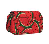 Large Capacity Pencil Case For Girls & Boys, Double Layer Pencil Case With Flip Top, Red Watermelon Pen Bag Organizer, Portable Office Stationery Makeup Bag Pencil Pouch For School, College, Exams