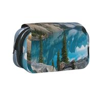 Large Capacity Pencil Case For Girls & Boys, Double Layer Pencil Case With Flip Top, Rocky Mountains Pen Bag Organizer, Portable Office Stationery Makeup Bag Pencil Pouch For School, College, Exams