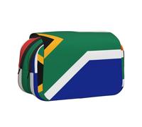 Large Capacity Pencil Case For Girls & Boys, Double Layer Pencil Case With Flip Top, South Africa Flag Pen Bag Organizer, Portable Office Stationery Makeup Bag Pencil Pouch For School, College, Exams