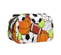 Large Capacity Pencil Case For Girls & Boys, Double Layer Pencil Case With Flip Top, Sports Ball Pen Bag Organizer, Portable Office Stationery Makeup Bag Pencil Pouch For School, College, Exams