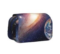 Large Capacity Pencil Case For Girls & Boys, Double Layer Pencil Case With Flip Top, Universe Galaxy Pen Bag Organizer, Portable Office Stationery Makeup Bag Pencil Pouch For School, College, Exams