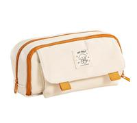 Large Capacity Pencil case for Girls, Elementary School Students, high-Value Stationery Bag(Beige,21 * 11 * 8cm)