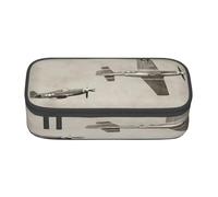 Large Capacity Pencil Case For School Office Supplies, World War 2 Aircraft Airplane, Multi-Layer Organization Travel Toiletry Bag, Durable Oxford Fabric Zippered Pencil Box For Students, Artists