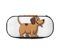 Large capacity pencil case, Funny Dachshund Dog Organizer with Zippered, Compartments & Elastic Pen Holders for School, Office, Lightweight pen bag for Travel, MULTI-USE Oxford Fabric pencil bag