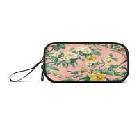 Large Capacity Pencil Case Holder Boys Pencil Case Box College Multifunctional Spring Flowers Daffodil Begonia Butterflies Bees Birds