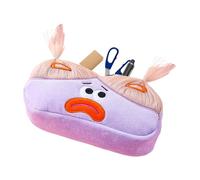 Large Capacity Pencil Case,Long Hair Doll Pencil Case - Creative Cartoon Long Hair Doll Stationery Storage - with Zipper for Laptop, purple, Consulte la descripción, See description