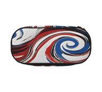 Large capacity pencil case, Marble Mixed Brown Organizer with Zippered, Compartments & Elastic Pen Holders for School, Office, Lightweight pen bag for Travel, MULTI-USE Oxford Fabric pencil bag