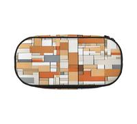 Large capacity pencil case, Mid Century Modern Organizer with Zippered, Compartments & Elastic Pen Holders for School, Office, Lightweight pen bag for Travel, MULTI-USE Oxford Fabric pencil bag