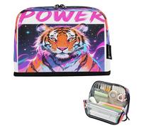 Large Capacity Pencil Case Organizer 8.3x5.9in Glowing Big Cat Nebula Pen Pouch for School Office Travel