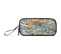 Large Capacity Pencil Case Organizer Teacher Travel Pencil Case Cute School Supply with Compartment Plant Building Bulldozer Tower Crane