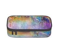 Large Capacity Pencil Case Pencil Bag Abstract Purple Weeping Flower Print Layered Stationery Pen Case
