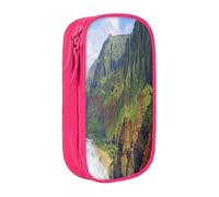Large Capacity Pencil Case Pencil Bag Hawaii Seashore Print Double-Zipper Pen Case