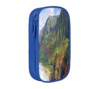 Large Capacity Pencil Case Pencil Bag Hawaii Seashore Print Double-Zipper Pen Case