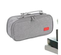 Large Capacity Pencil Case - Portable Large Capacity Bag | Organizer for Desk Home Workshop Travel Studies Fine Arts Makeup, grey, Consulte la descripción, See description