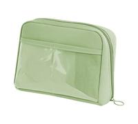 Large Capacity Pencil Case Portable Pen Organizer Travel Makeup Bag for Students Teens Girls with Adjustable Space, dark green