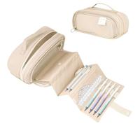 Large Capacity Pencil Case,Retractable Pen Pouch Stationery Organizer,Big Capacity Drawable Pens Pouchs with Compartments,Pencils Cases Holder Organizers