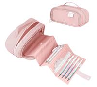 Large Capacity Pencil Case,Retractable Pen Pouch Stationery Organizer,Big Capacity Drawable Pens Pouchs with Compartments,Pencils Cases Holder Organizers