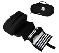 Large Capacity Pencil Case,Retractable Pen Pouch Stationery Organizer,Big Capacity Drawable Pens Pouchs with Compartments,Pencils Cases Holder Organizers