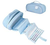 Large Capacity Pencil Case,Retractable Pen Pouch Stationery Organizer,Big Capacity Drawable Pens Pouchs with Compartments,Pencils Cases Holder Organizers