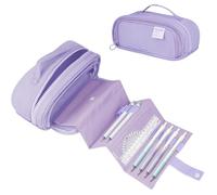 Large Capacity Pencil Case,Retractable Pen Pouch Stationery Organizer,Big Capacity Drawable Pens Pouchs with Compartments,Pencils Cases Holder Organizers