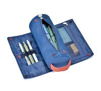 Large Capacity Pencil Case Roll Up Design Multifunctional Pencil Holder Pouch Stationery Pen Bag for Teen Girls and Boys Camping Style - Dark Blue