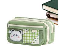 Large Capacity Pencil Case, Stationery Organizer - Large Capacity Cute Panda Pen Storage Bag | Adorable Pencil Bag Organizer with Zipper for School, Work or Travel, green, se beskrivning, Unisex