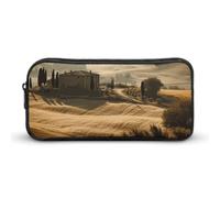 Large Capacity Pencil Case View of Typical Tuscany Landscape Pencil Pouch Aesthetic Makeup Bag for Women Portable Pencil Bag Organizer with Zipper Cute Pen Bag for Office Supplies