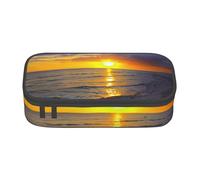 Large Capacity Pencil Case with Compartments, Big Sunset at Honeymoon Island State Park Print Pencil Bag Portable Pencil Bag Pen Pouch Organizer for Boys Girls Teen College Students School Adults