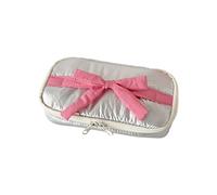 Large Capacity Pencil Case Zipper Pen Pouch Multipurpose Pencil Organizer Travel Cosmetic Bag for Students Women, Silver