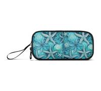 Large Capacity Pencil Pen Case Teens Brush And Pencil Case College Multifunctional Submarine Coral Starfish Blue