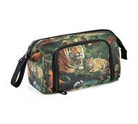 Large Capacity Pencil Pouch Pencil Case Handheld Pen Bag Cosmetic Gift for Office School Teen Girl Boy Lion Jungle