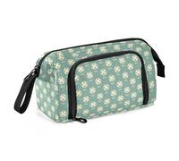 Large Capacity Pencil Pouch Pencil Case Handheld Pen Bag Cosmetic Gift for Office School Teen Girl Boy Teal Soccer Balls Goal