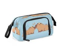 Large Capacity Pencil Pouch Pencil Case Handheld Pen Bag Cosmetic Gift for Office School Teen Girl Boy Capybara I Am So Tired