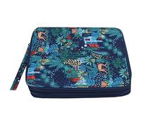 Large Capacity Pencil Storage Bag, Aesthetic Cosmetic Case with Multiple Compartments, Polyester Makeup Brush Organizer for Artists Students, Handheld Design with Wide Op